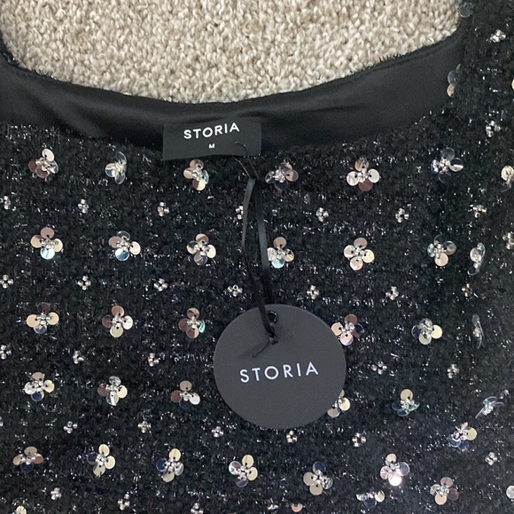 Storia Jazz Sequin Tweed mini dress NWT - Picture 7 of 8